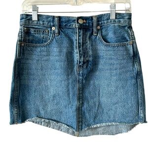 Madewell Women's Harwell Wash Denim Dolphin-Hem Mini Skirt in‎ Size 26